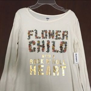 Old navy girls long sleeve graphic shirt nwt
